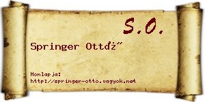 Springer Ottó névjegykártya